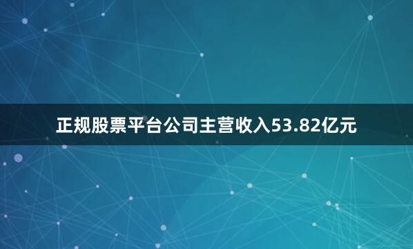 正规股票平台公司主营收入53.82亿元